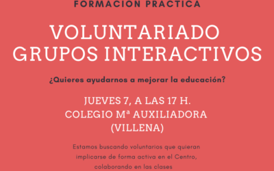 ¿Quieres ser voluntario en los Grupos Interactivos en Secundaria?